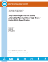 Implementing Revisions to the Allowable Maximum Recycled Binder Ratio RBR Specification