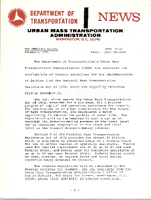 Department of Transportation News Urban Mass Transportation Administration UMTA 7502