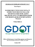 NondestructiveNoncontact Inspection Protocols and Technologies for Aging Mechanically Stabilized Earth and Modular Block Retaining Walls Volume II