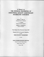 A Report on the Physical Properties of Structural Quality Lightweight Aggregate Concrete