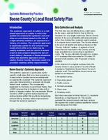 Systemic Noteworthy Practice Boone Countys Local Road Safety Plan