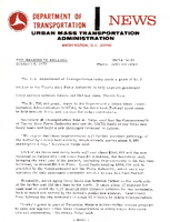 Department of Transportation News Urban Mass Transportation Administration UMTA 7289