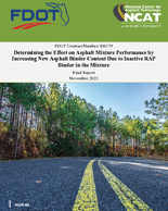 Determining the Effect on Asphalt Mixture Performance by Increasing New Asphalt Binder Content Due to Inactive RAP Binder in the Mixture