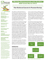 FiberReinforced Concrete for Pavement Overlays MAP Brief