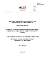 Advanced Data Analytics and Mesoscopic Models for Special Event Impact Study at Maryland Casinos