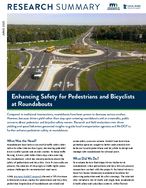 Enhancing Safety for Pedestrians and Bicyclists at Roundabouts Research Summary