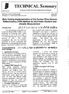 Beta Testing Implementation of the Purdue Time Domain Reflectometry TDR Method for Soil Water Content and Density Measurement Technical Summary