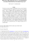 What Factors Affect the Decision to Invest in a Fuel Ethanol Plant A Structural Model of the Ethanol Investment Timing Game