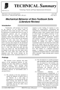 Mechanical Behavior of NonTextbook Soils Literature Review Technical Summary