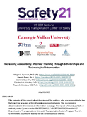 Increasing Accessibility of Driver Training Through Scholarships and Technological Intervention