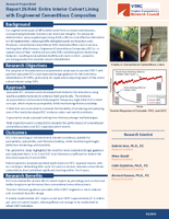 Report 26R44 Entire Interior Culvert Lining With Engineered Cementitious Composites Research Project Brief