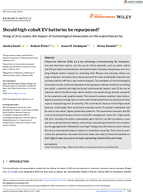 Should HighCobalt EV Batteries Be Repurposed Using LCA To Assess the Impact of Technological Innovation on the Waste Hierarchy