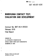 Marihuana Contact Test Evaluation and Development