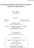 Evaluation of LongTerm Performance of Stabilized Sediment for Beneficial Use