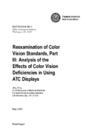 Reexamination of Color Vision Standards Part III Analysis of the Effects of Color Vision Deficiencies in Using ATC Displays Final Report