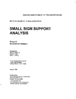 Small Sign Support Analysis Phase III BenefitCost Analysis