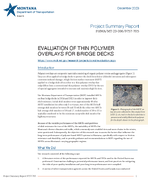 Evaluation of Thin Polymer Overlays for Bridge Decks Project Summary Report