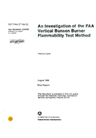 An Investigation of the FAA Vertical Bunsen Burner Flammability Test Method