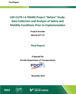 USFCUTR I4 FRAME Project Before Study Data Collection and Analysis of Safety and Mobility Conditions Prior to Implementation