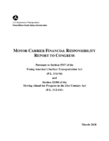 Motor Carrier Financial Responsibility Report to Congress March 2018