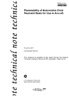 Flammability of Automotive Child Restraint Seats for Use in Aircraft