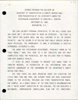 Remarks Prepared for Delivery by Secretary of Transportation Elizabeth Hanford Dole upon Presentation of the Secretarys Award for Outstanding Achievement to Carolina L Mederos