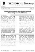 Debris Accumulation at Bridge Crossings Laboratory and Field Studies Technical Summary