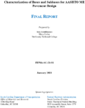 Characterization of Bases and Subbases for AASHTO ME Pavement Design