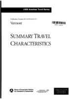 1995 American Travel Survey Summary Travel Characteristics Vermont