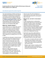 Exploring Electric Bicycle Safety Performance Data and Policy Options for California Research Brief