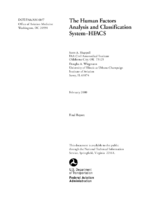 The Human Factors Analysis and Classification System HFACS Final Report