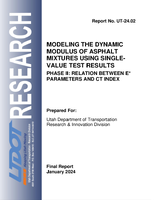 Modeling the Dynamic Modulus of Asphalt Mixtures Using Singlevalue Test Results Phase II Relation Between E Parameters and CT Index