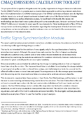 CMAQ Emissions Calculator Toolkit Traffic Signal Synchronization Module