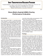 Stone Matrix Asphalt SMA Overlay Performance Evaluation Brief