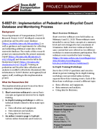 Implementation of Pedestrian and Bicyclist Count Database and Monitoring Process Project Summary