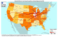 Estimated FAF Flow for Trucks Passing Through Illinois on National Highway System 2050
