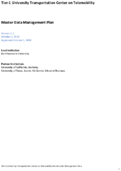 Tier1 University Transportation Center on Telemobility Master Data Management Plan