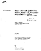 Dayton Aircraft Cabin Fire Model Version 3 Volume I  Physical Description