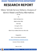 Motor Vehicle Service Delivery Analysis of Idahos Model and Policy Alternatives
