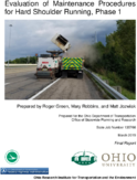 Evaluation of Maintenance Procedures for Hard Shoulder Running Phase 1