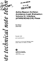 Active Beacon Collision Avoidance Logic Evaluation Volume IV Interface ATARSBCASCIR Phase