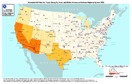 Estimated FAF Flow for Trucks Going To From and Within Arizona on National Highway System 2050