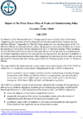 Report to the White House Office of Trade and Manufacturing Policy on Executive Order 13860