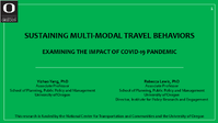 Sustaining Multimodal Travel Behaviors Examining the Impact of COVID19 Pandemic Webinar