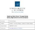 Enabling DataDriven Safety Improvements in Rural Alaska