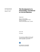 The Development of a Flammability Test Method for Aircraft Blankets