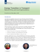 Energy Transition in Transport National Policy and Local Implementation