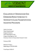 Evaluation of Greenhouse Gas Emissions Reductions Due to Vermonts Clean Transportation Incentive Programs