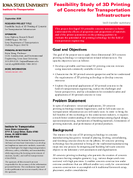 Feasibility Study of 3D Printing of Concrete for Transportation Infrastructure Tech Transfer Summary