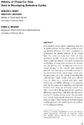 Validity of Chase Car Data Used in Developing Emissions Cycles